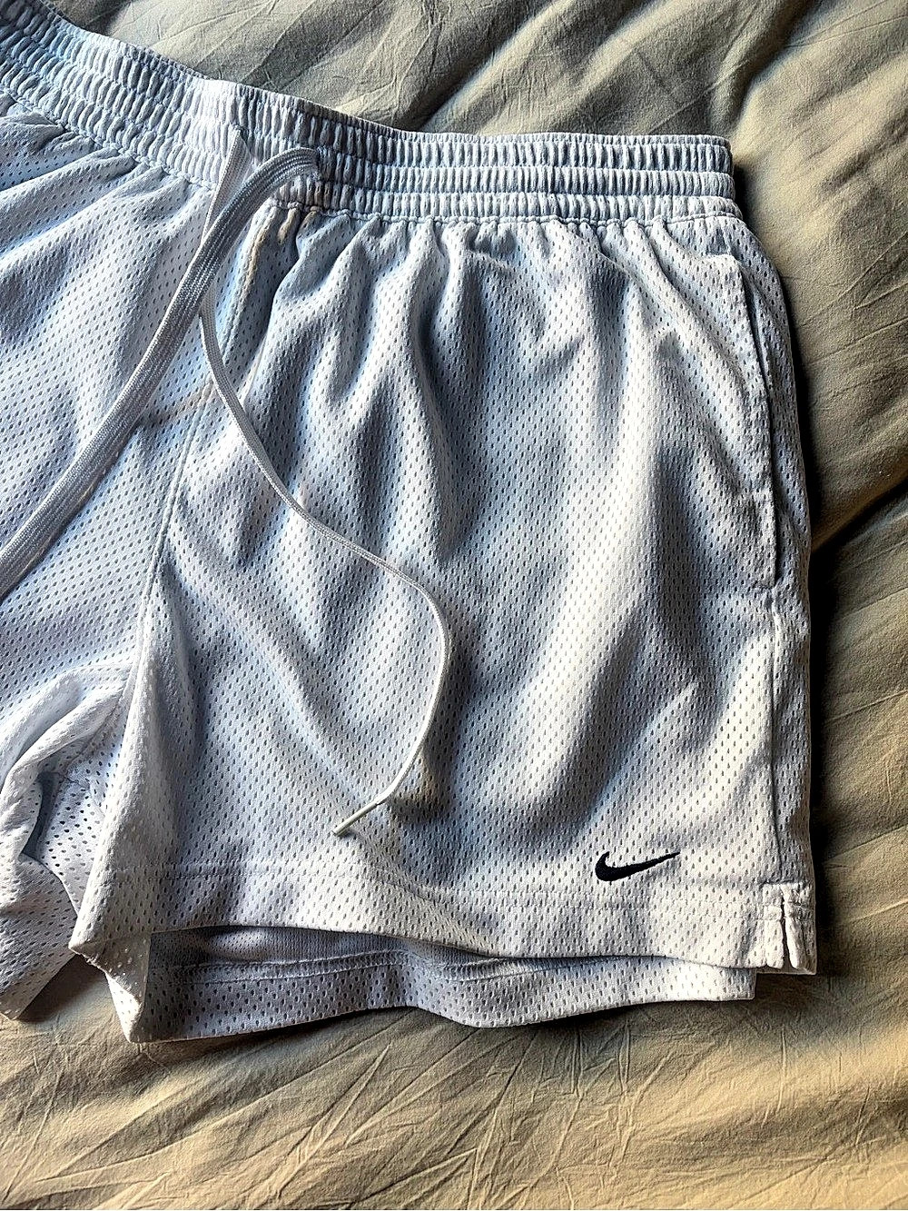 Women’s Nike Athletic Mesh Shorts in White Large